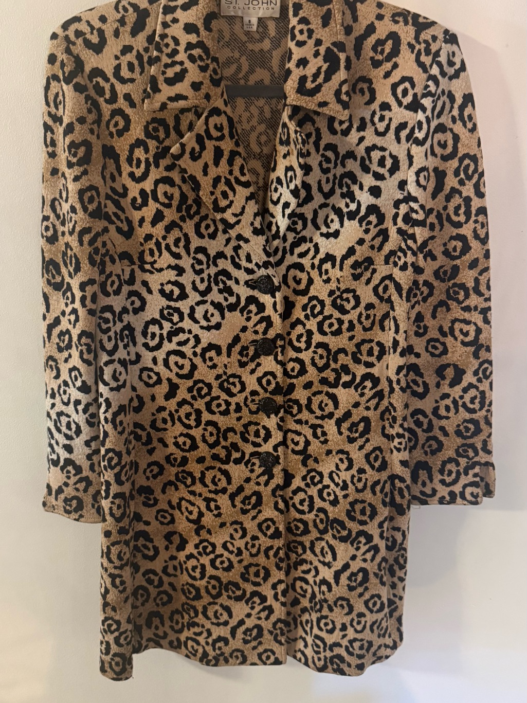 St. John Collection Tan And Black Animal Print Sweater — image 2 of 3